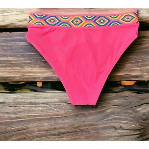 NEW Hot Pink Geo Print Swim Bottoms